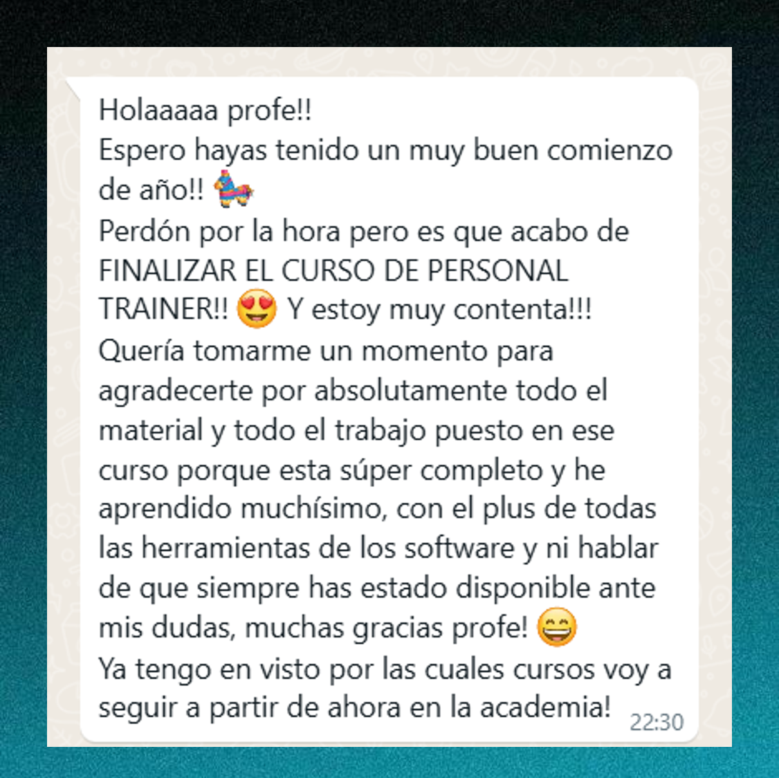Testimonio de alumno