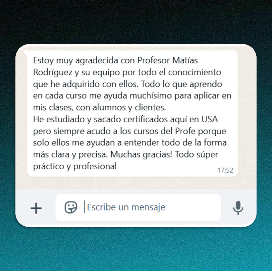 Testimonio de alumno