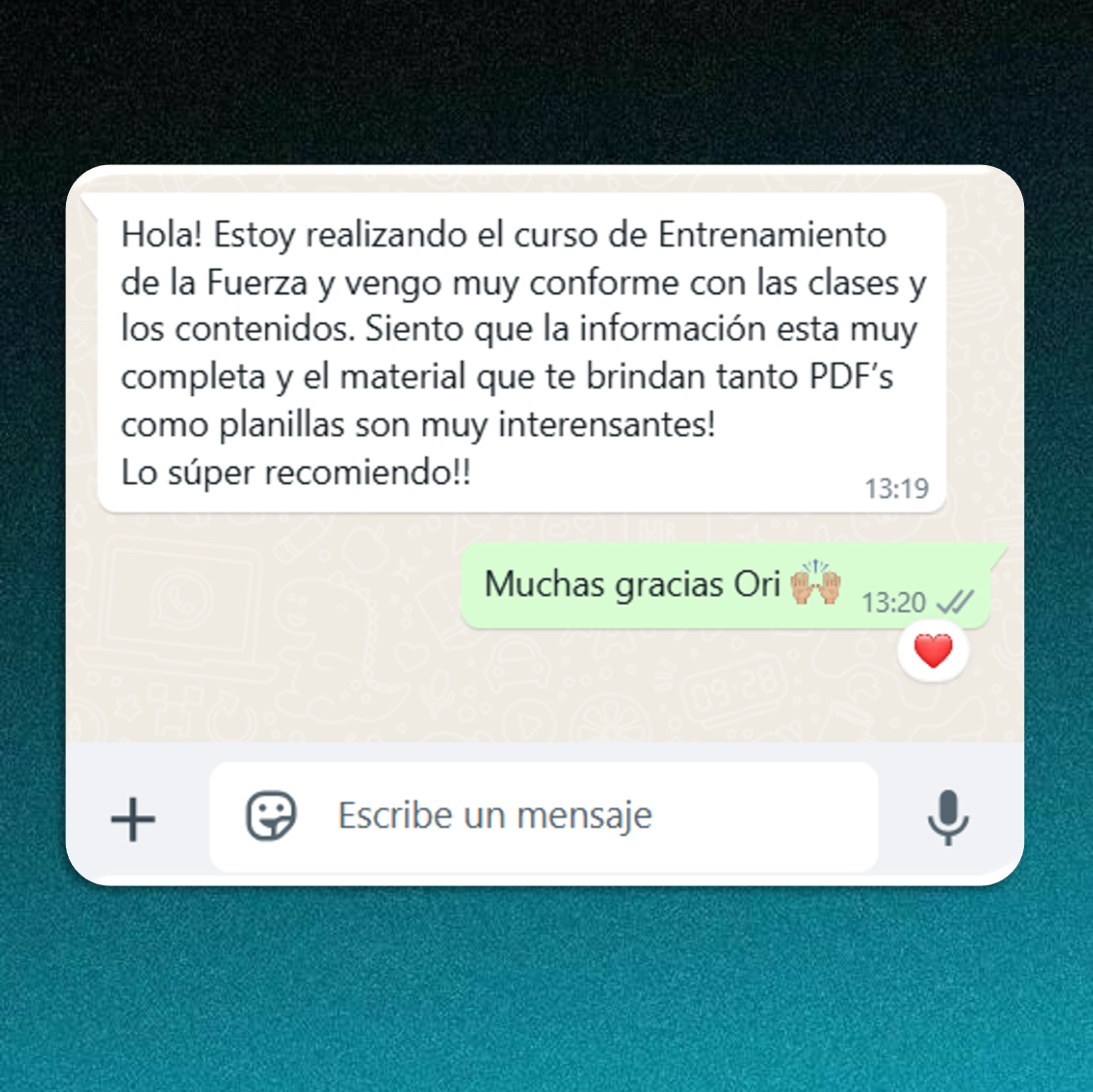 Testimonio de alumno
