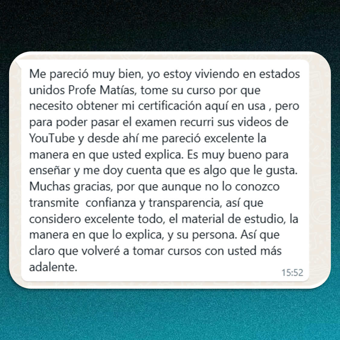 Testimonio de alumno
